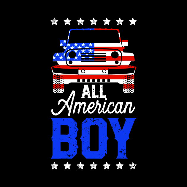 All American Boy Jeep American Flag Jeep Kid Gift For Boy Kid Jeep by David Darry