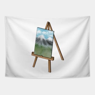 Easel with Mountain Painting Tapestry