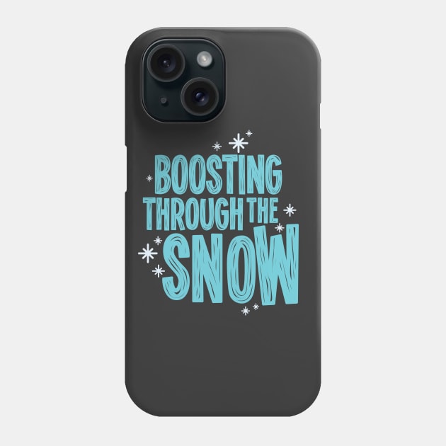 Boosting Through The Snow - Blue Phone Case by hoddynoddy