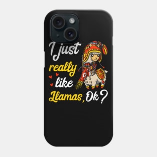 I Just Really Like Llamas Funny Alpaca Phone Case