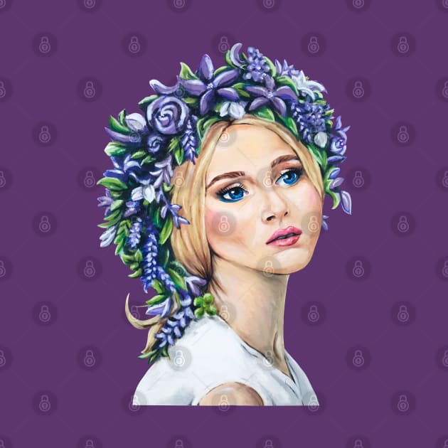 Girl with the Purple Flower Crown by Lady Lilac