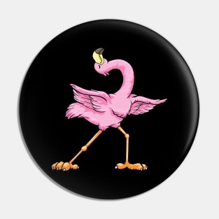 Funny flamingo is doing yoga Pin