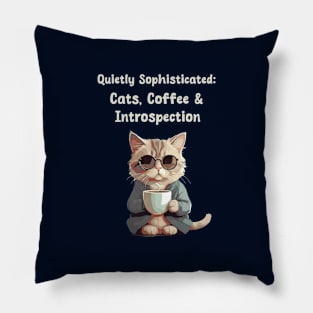 Cool cat and coffee Pillow