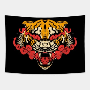 Old School Tiger Tapestry