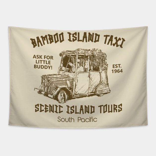 Bamboo Island Taxi - Gilligan's Island Tapestry by Bigfinz