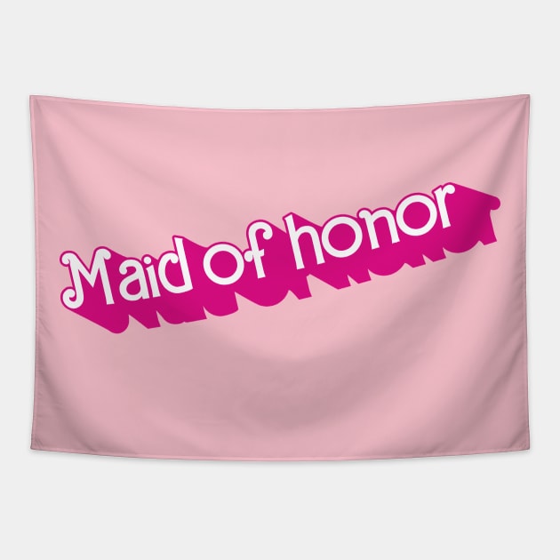 Maid of Honor Barbie logo Tapestry by byb