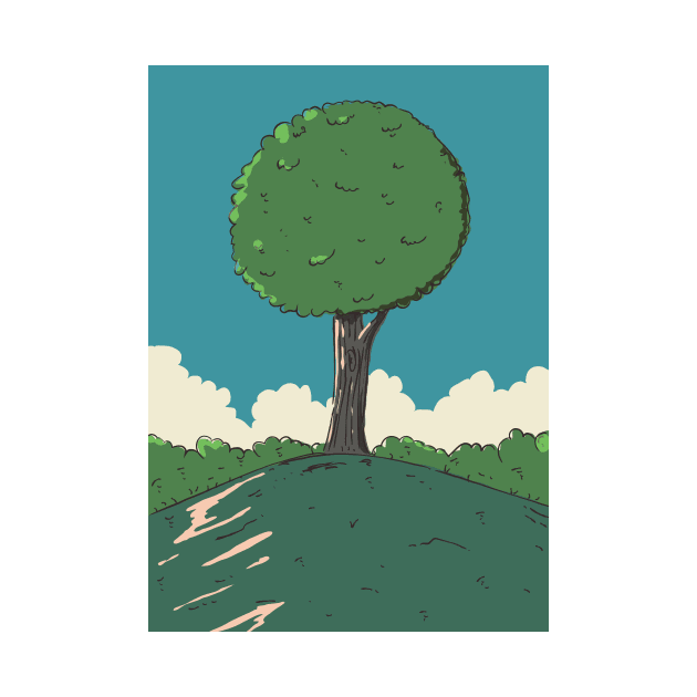 Tree on a hill by nickemporium1