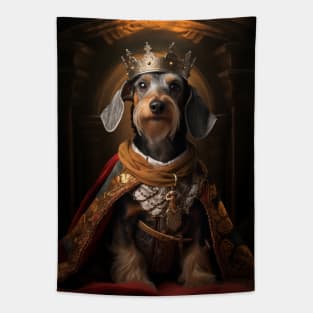 Distinguished Wire Haired Dachshund - Medieval German King Tapestry