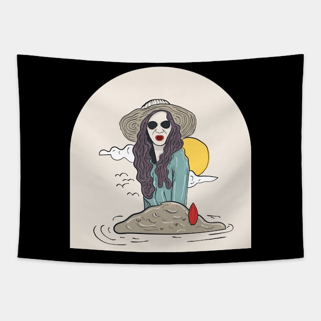 beach party Tapestry by Stenau Artwerk