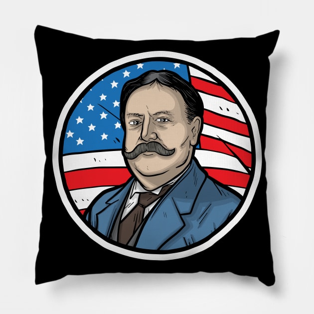 William Howard Taft Pillow by Baddest Shirt Co.