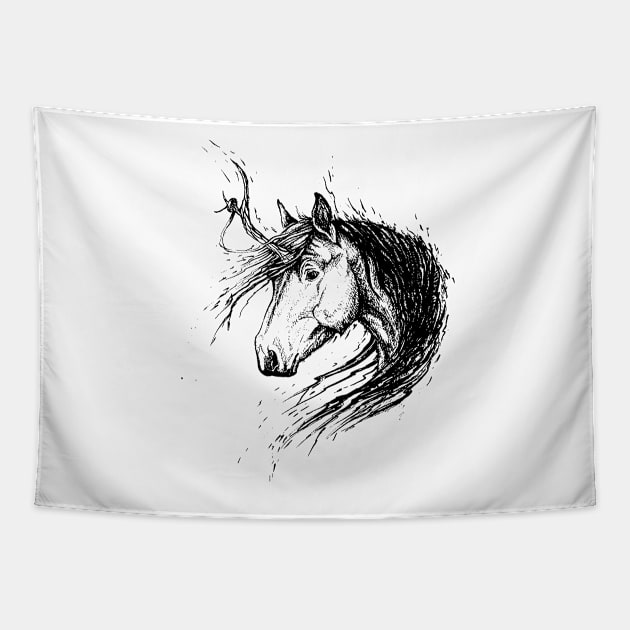 Shaggy Unicorn Tapestry by Kate_Vigdis