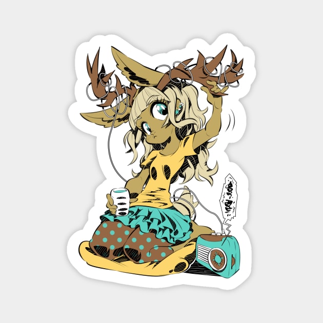 Jackalope girl Magnet by Rafchu