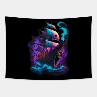 Ghost ship colorful Tapestry