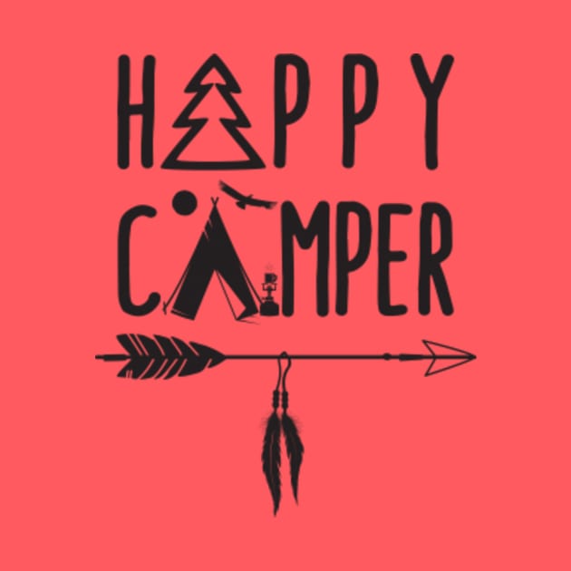 Happy Camper w/ Tent, Tree, Bow Arrow & Feathers by Xeire