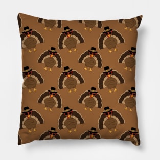 Cool Turkey Thanksgiving fun brown pattern Pillow