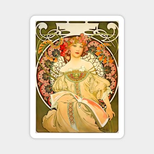 Reverie Poster for W F Champenois by Alphonse Mucha 1897 Magnet