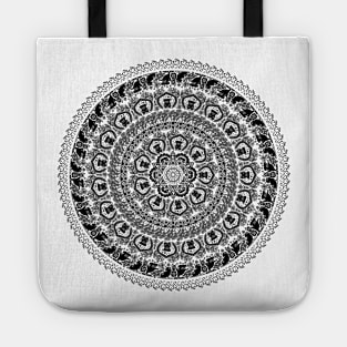 Black Pug Yoga Medallion Tote