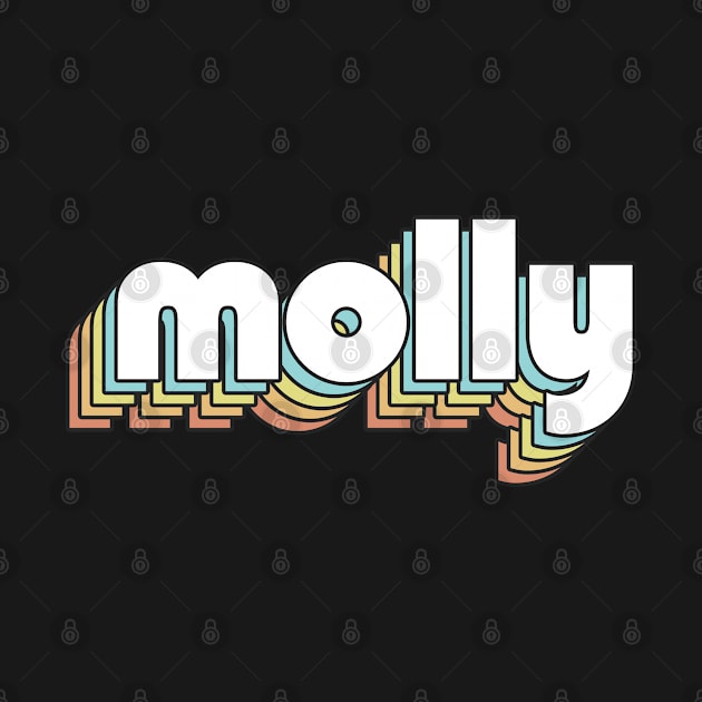 Molly - Retro Rainbow Typography Faded Style by Paxnotods