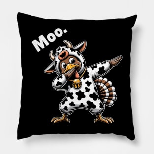 Turkey Moo Cow Funny Thanksgiving Pillow