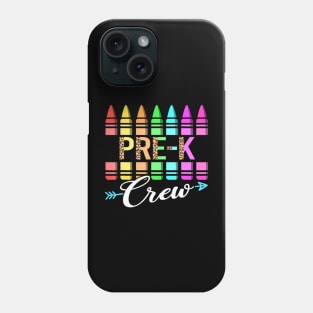 Team Pre K Crew Back To School Crayons Kids Teacher Phone Case