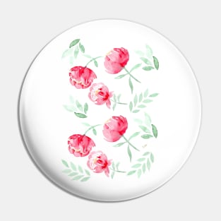 Watercolour Romantic Roses Pin