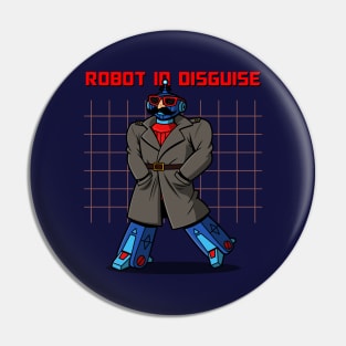 Funny Spy Detective Robot Cartoon Pin