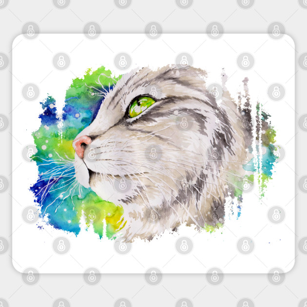 Green Eyes Cat Sticker Teepublic