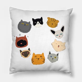 Circle of Cats Pillow