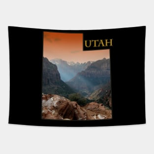 Utah State Outline - Zion National Park Tapestry