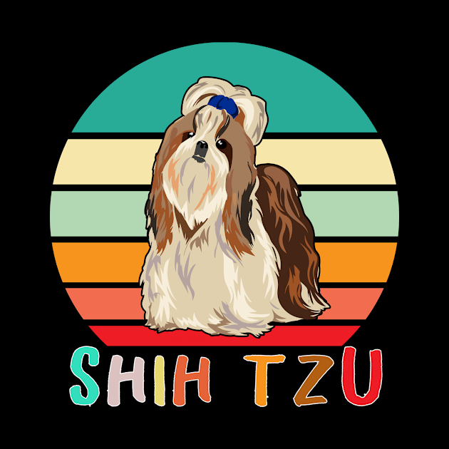 Vintage Retro Shih Tzu by adrinalanmaji