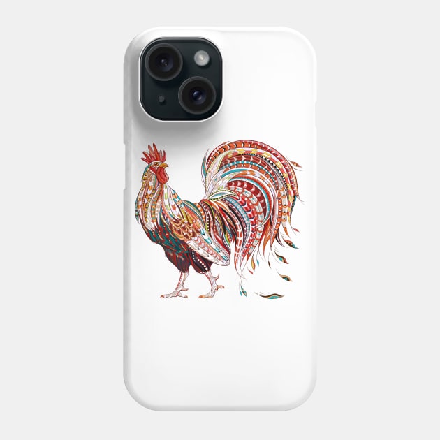 Patterned fiery rooster Phone Case by AnimalsFashion