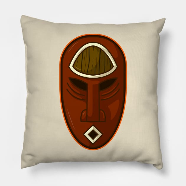 Ancient african aboriginal mask design Pillow by Drumsartco