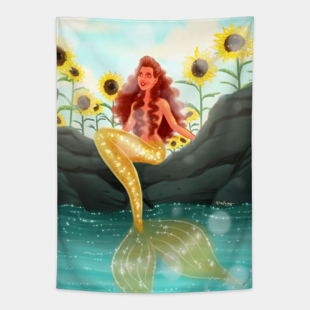 Summer Mermaid Tapestry by amadeuxway