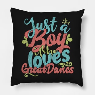 Just A Boy Who Loves Great Danes dog Gift graphic Pillow