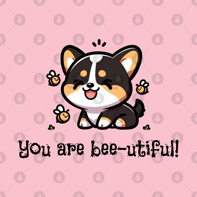 You Are Bee-utiful Cute Tricolor Corgi by Zelda