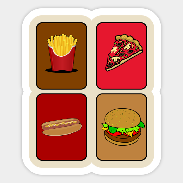 I Love Fast Food Warhol Sticker Teepublic