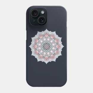 Expansion - boho mandala in soft salmon pink & blue Phone Case