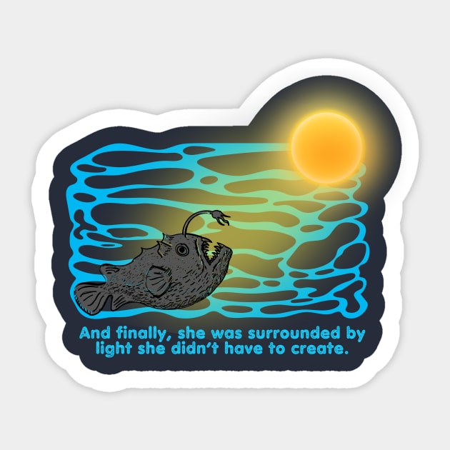Angler Fish | Fish | Ocean Creature | Light - Angler Fish - Sticker ...