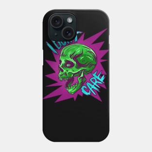 I Don't Care Screaming Skull Nihilist Meme Vintage Comic Pop Art Phone Case