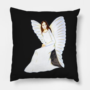 Guardian Angel, I am always here- Dark Blue Pillow