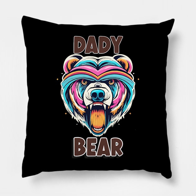 Dady Bear t shirt Pillow by Printashopus