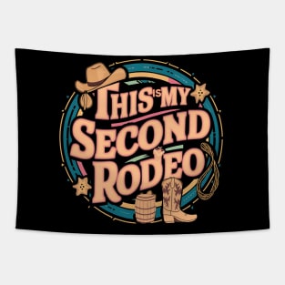 "This is my second rodeo" retro vintage Tapestry