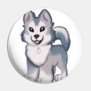 Cute Siberian Husky Drawing Pin