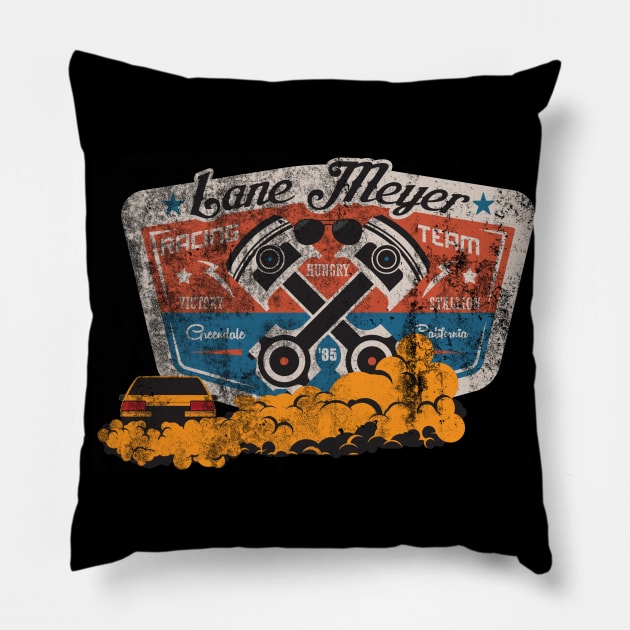 Lane Meyer Racing Team, distressed Pillow by hauntedjack