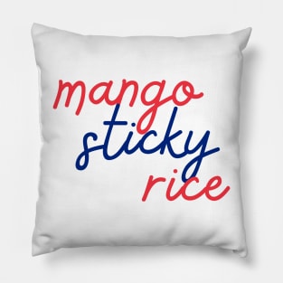 mango sticky rice - Thai red and blue - Flag color Pillow