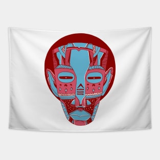 Pastel Tones African Mask No 3 Tapestry