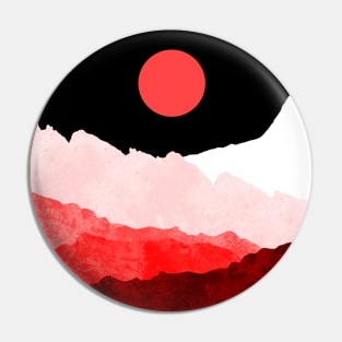 The red sun and hills Pin