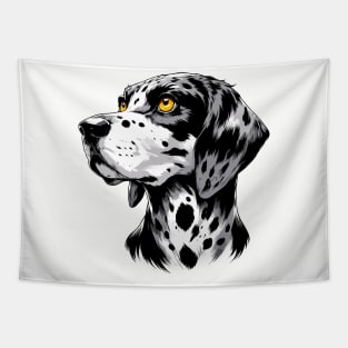 Stunning and Cool American Leopard Hound Monochrome and Gold Portrait for Father's Day Tapestry