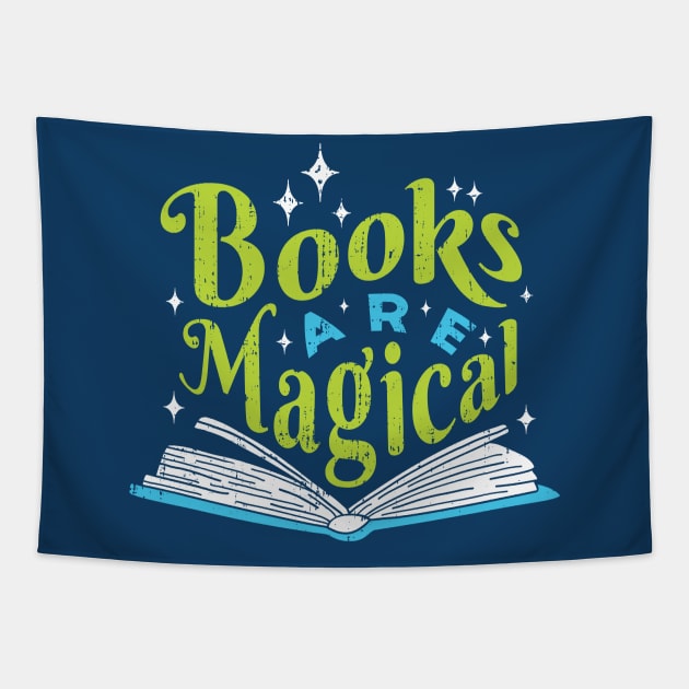 Vintage Books Are Magical // Retro Book Lover Avid Reader B Tapestry by Now Boarding