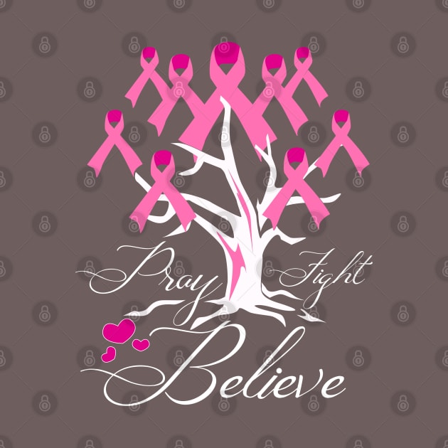 Breast Cancer Support - Breast Cancer Ribbon Tree by alcoshirts